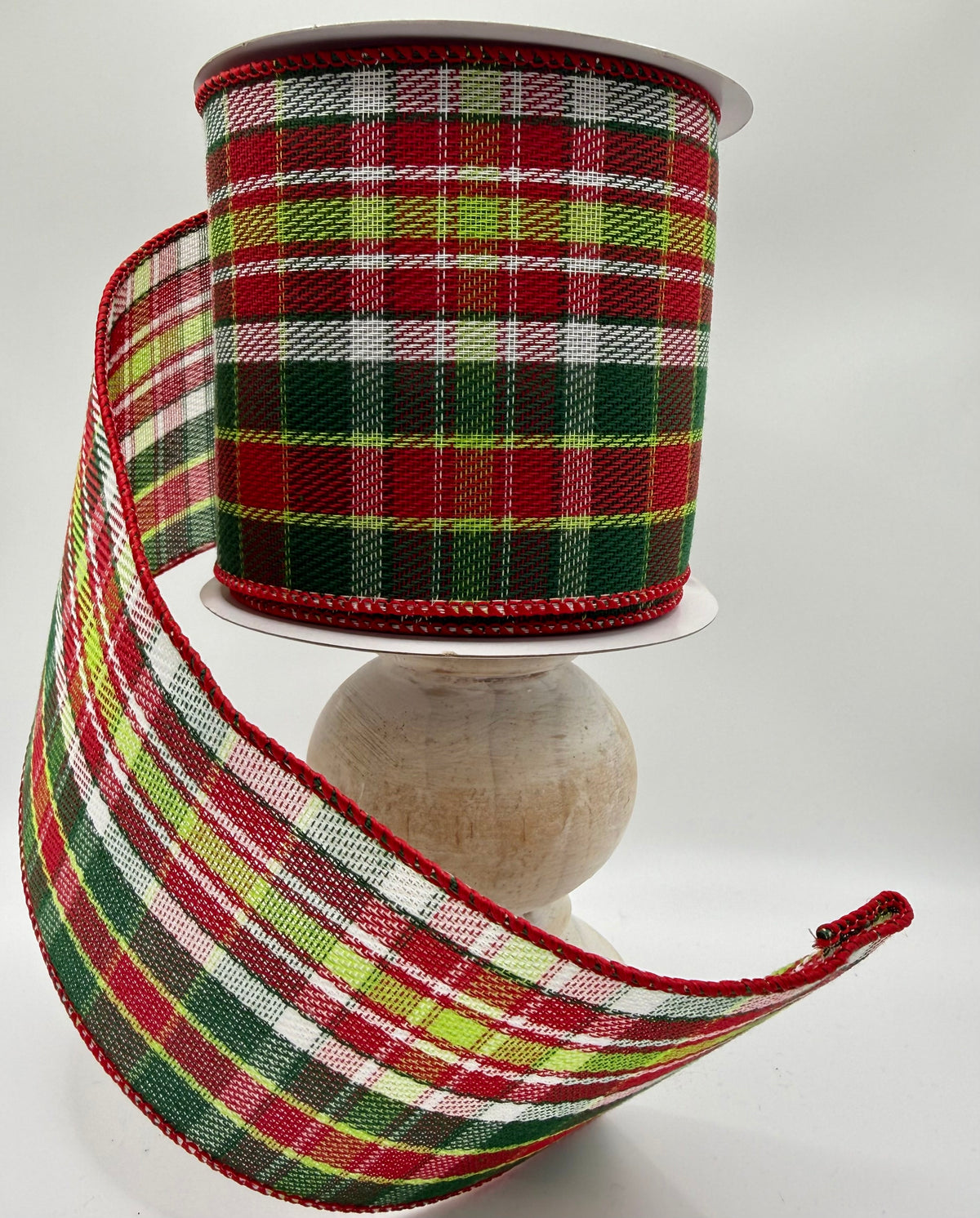 Reliant Ribbon Holiday Fashion Plaid Twill Wired Ribbon – 4" x 10 Yards
