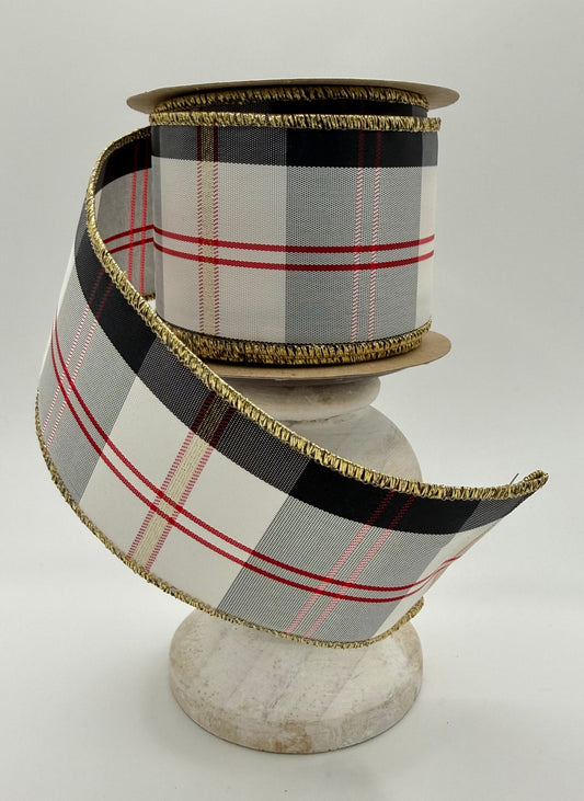 Reliant Ribbon Oscar Plaid Wired Ribbon – 2.5" x 10 Yards